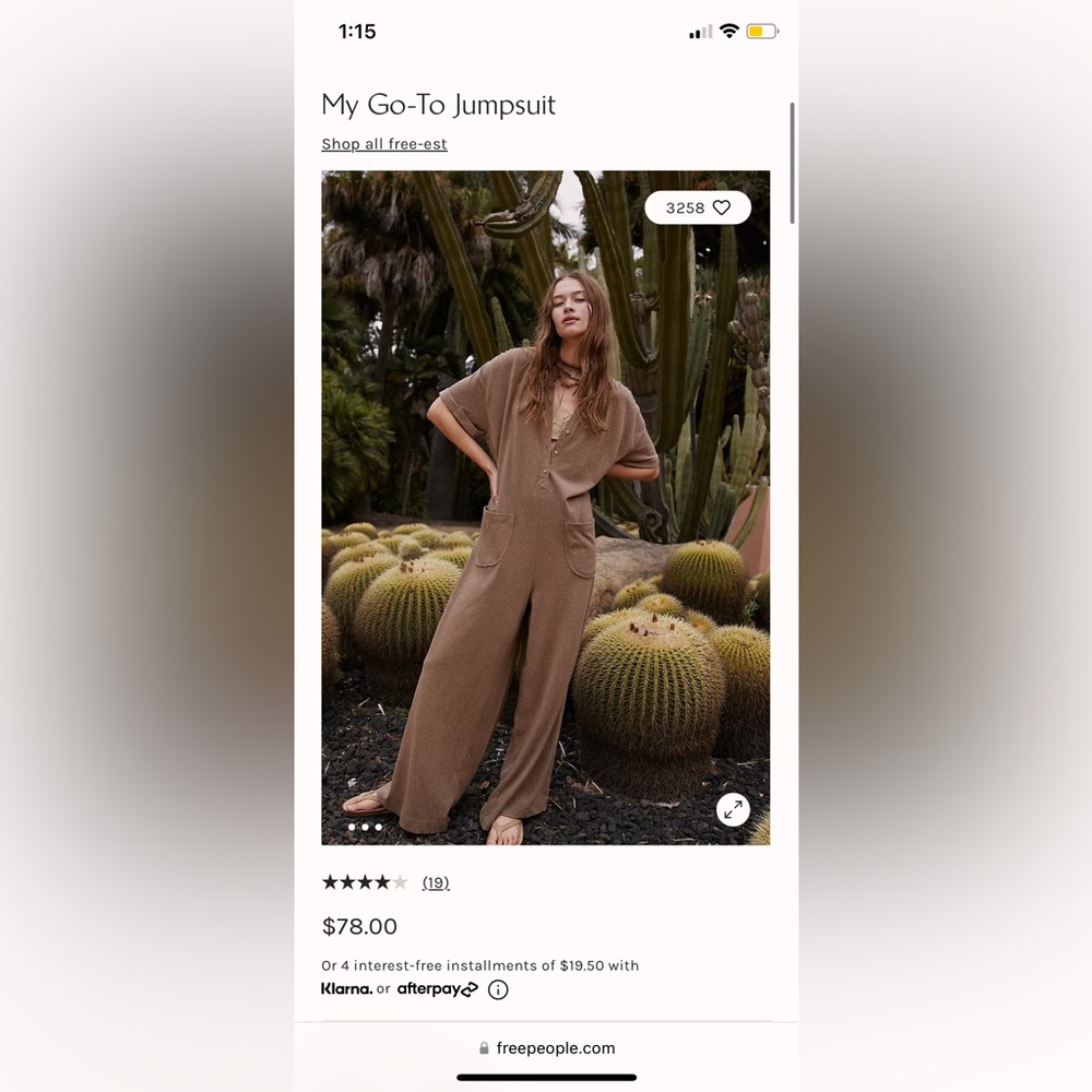 Free people go to jumpsuit